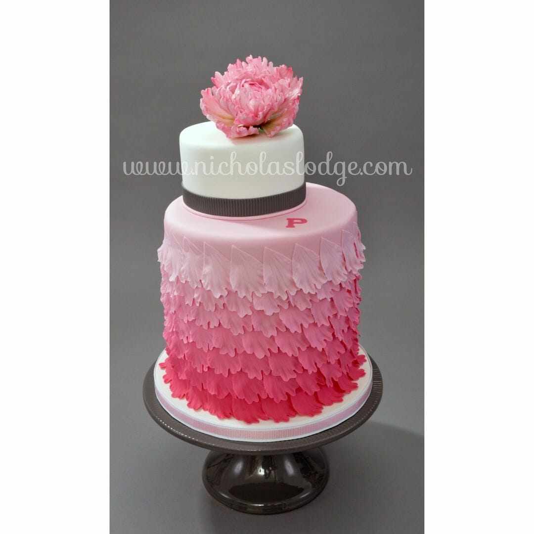 Peony Pink Ombre Cake